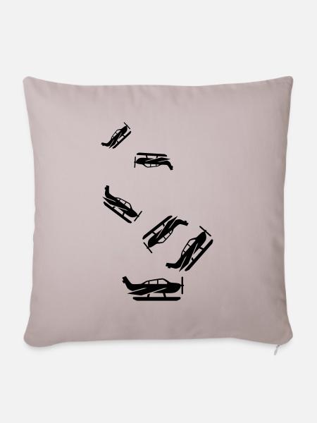 Flugzeug symbol - Sofakissenbezug 45 x 45 cm - helles Taupe