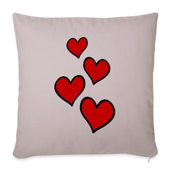 Symbole de l’amour des cœurs - Housse de coussin décorative 45 x 45 cm - taupe clair - Devant