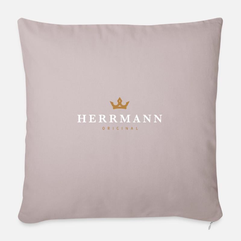 Herrmann Original Familienlogo - Sofakissenbezug 45 x 45 cm - helles Taupe