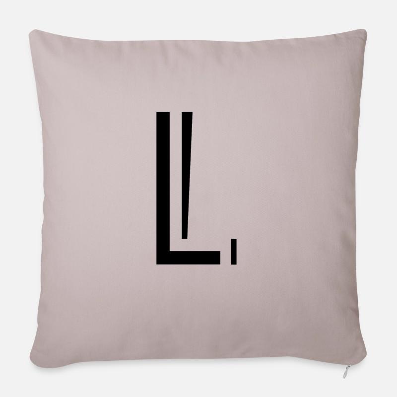 Buchstabe L. - Sofakissenbezug 45 x 45 cm - helles Taupe
