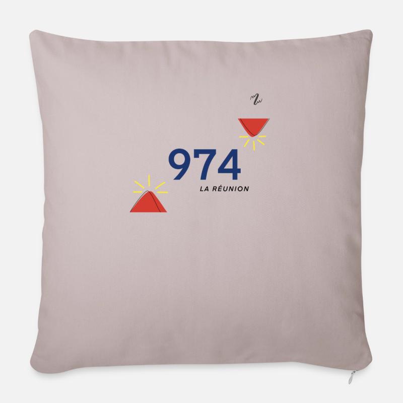 974 la réunion - Housse de coussin décorative 45 x 45 cm - taupe clair