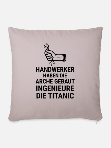 Handwerker Handyman Handwerk Werkzeug Baustelle - Sofakissenbezug 45 x 45 cm - helles Taupe