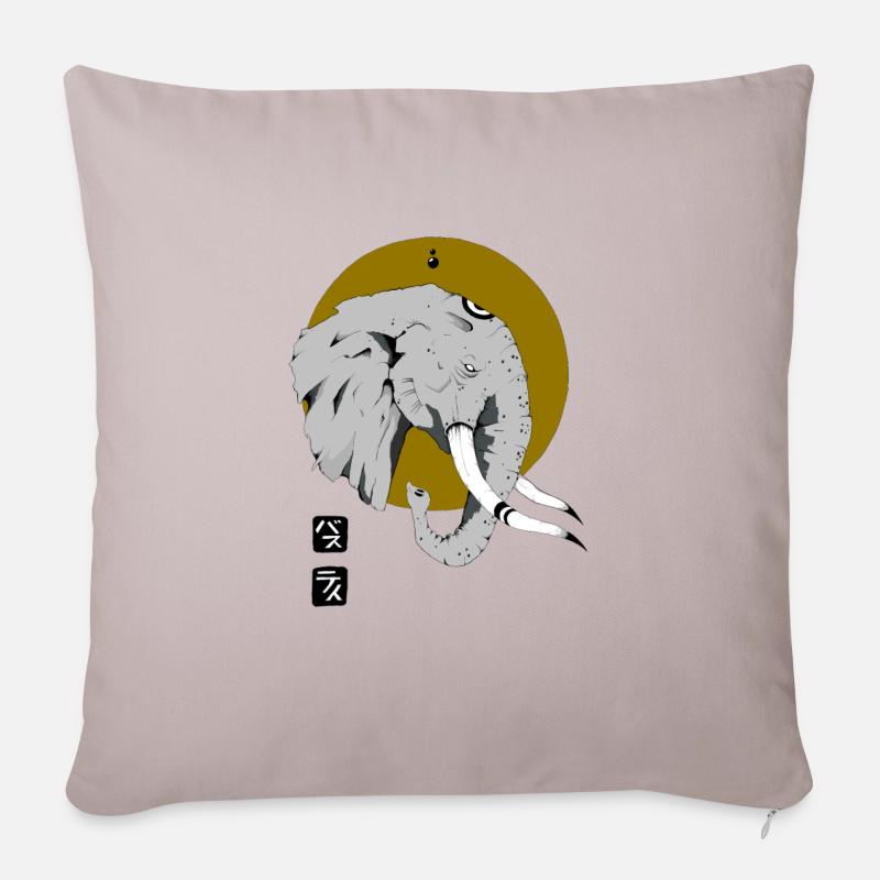 Elefant - Sofakissenbezug 45 x 45 cm - helles Taupe