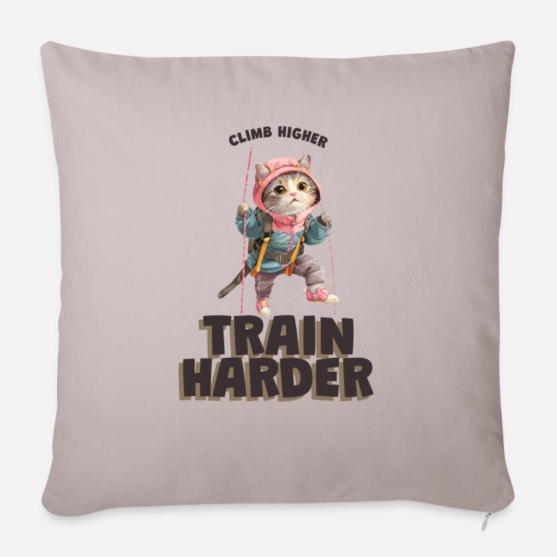 Grimpeur de chat - Housse de coussin décorative 45 x 45 cm - taupe clair