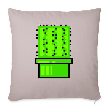 Cactus Cacti Retro Video Game Pixel Flower Pot - Sofa pillowcase 17,3'' x 17,3'' (45 x 45 cm) - light taupe - Front