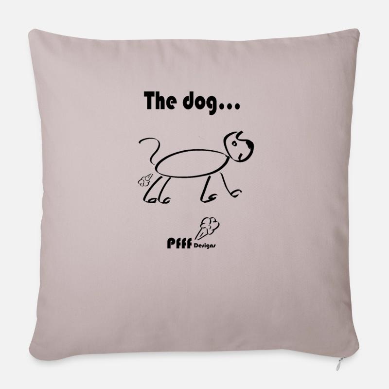 Dog Pfff - Sofakissenbezug 45 x 45 cm - helles Taupe