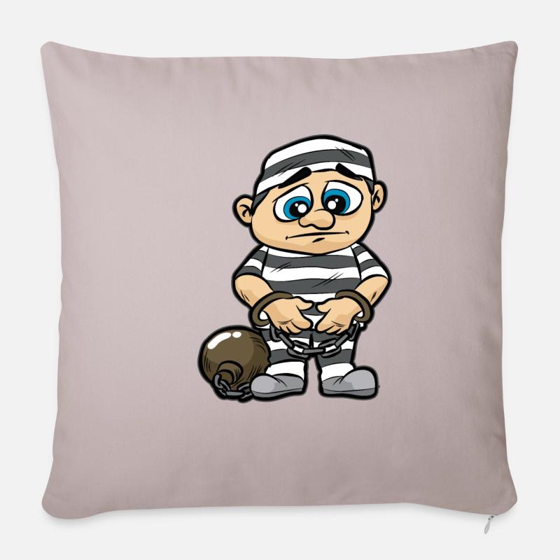Gefängnis Häftling Gefangener Sträfling Geschenk - Sofakissenbezug 45 x 45 cm - helles Taupe