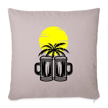 Vacances à Beer Palm Trees Island - Housse de coussin décorative 45 x 45 cm - taupe clair - Devant