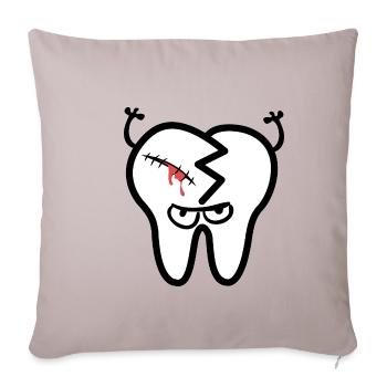 bad tooth - Sofa pillowcase 17,3'' x 17,3'' (45 x 45 cm) - light taupe - Front