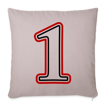 1 Number number - Sofa pillowcase 17,3'' x 17,3'' (45 x 45 cm) - light taupe - Front