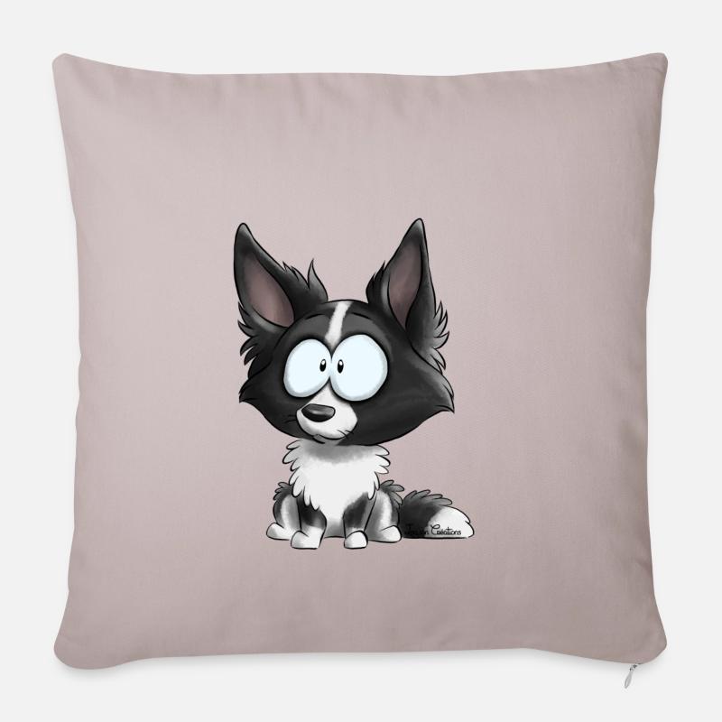 Je suis Border Collie - Noir - Housse de coussin décorative 45 x 45 cm - taupe clair