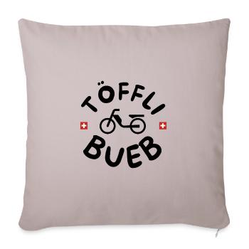 Töfflibueb, Schweiz Mofa 80er 90er lustige Sprüche - Sofakissenbezug 45 x 45 cm - helles Taupe - Vorne