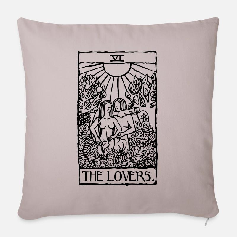 The Lovers Tartot Card - Sofakissenbezug 45 x 45 cm - helles Taupe