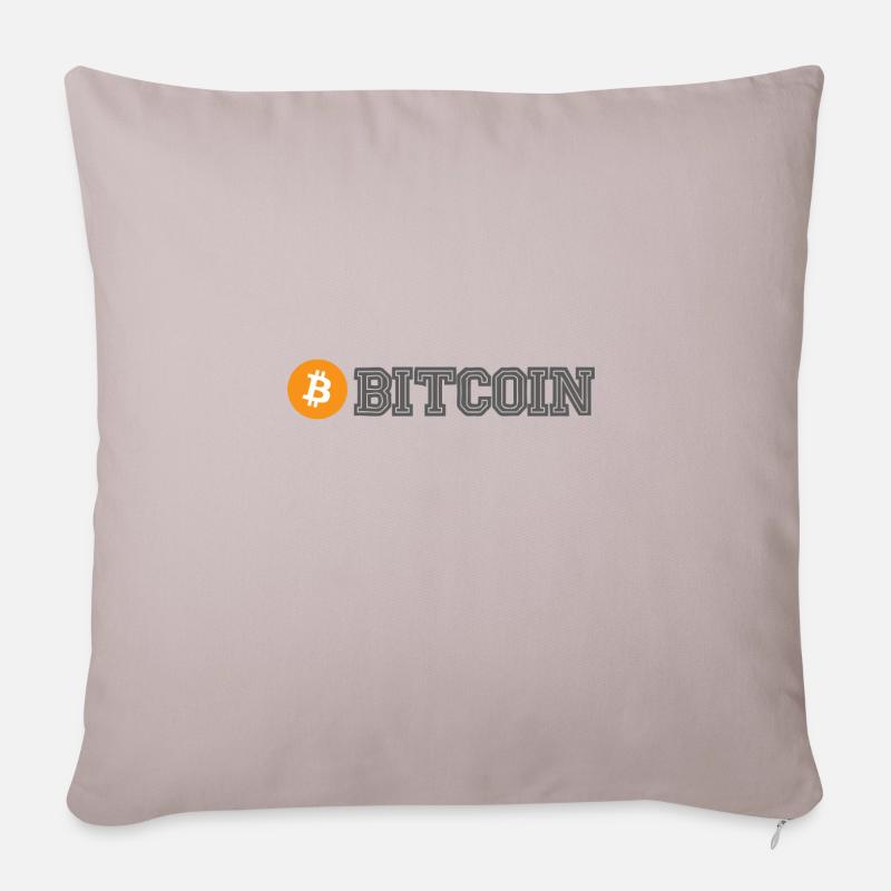 Bitcoin - Housse de coussin décorative 45 x 45 cm - taupe clair
