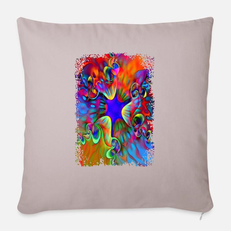 psychedelic power flower - Sofakissenbezug 45 x 45 cm - helles Taupe