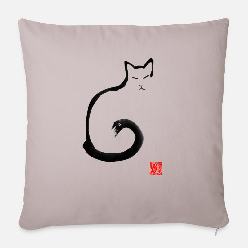 archetypischer neko - Sofakissenbezug 45 x 45 cm - helles Taupe