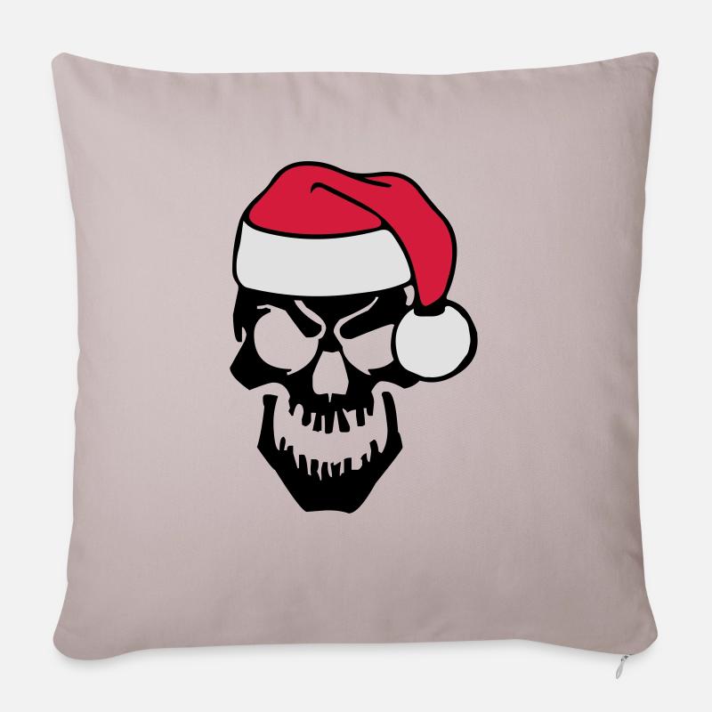 skull christmas - Sofakissenbezug 45 x 45 cm - helles Taupe