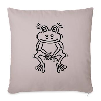 Funny frog in thinker attitude - Sofa pillowcase 17,3'' x 17,3'' (45 x 45 cm) - light taupe - Front