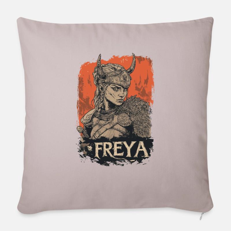 Freya Schildmaid Vikings Viking Wikinger Odin - Sofakissenbezug 45 x 45 cm - helles Taupe