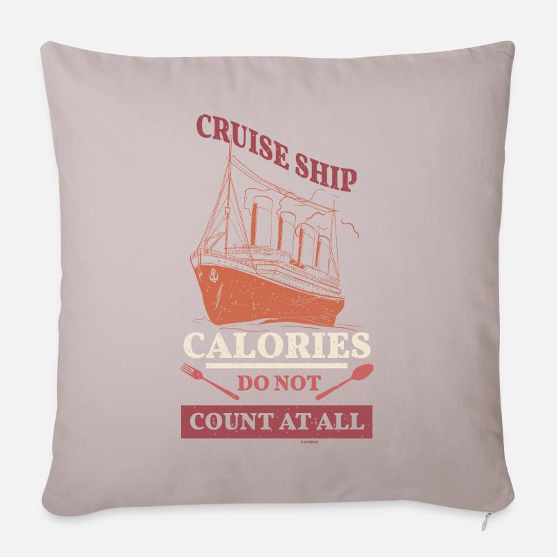 lustiger Spruch Kreuzfahrt - Sofakissenbezug 45 x 45 cm - helles Taupe