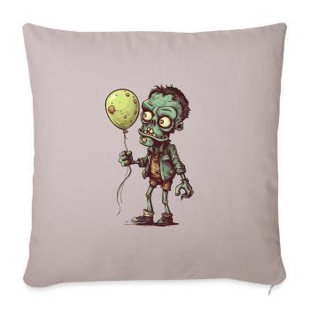 Zombie comique cool avec ballon jaune - Housse de coussin décorative 45 x 45 cm - taupe clair - Devant