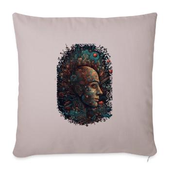 Trippy Explosion - Motif psychédélique - Housse de coussin décorative 45 x 45 cm - taupe clair - Devant