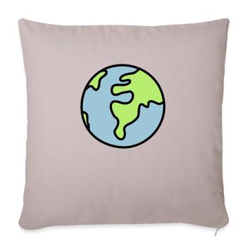 Globus - Welt - Sofakissenbezug 45 x 45 cm - helles Taupe - Vorne