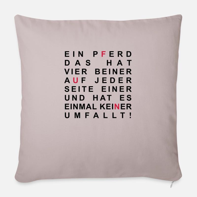 Ein Pferd, das hat vier Beiner - Sofakissenbezug 45 x 45 cm - helles Taupe