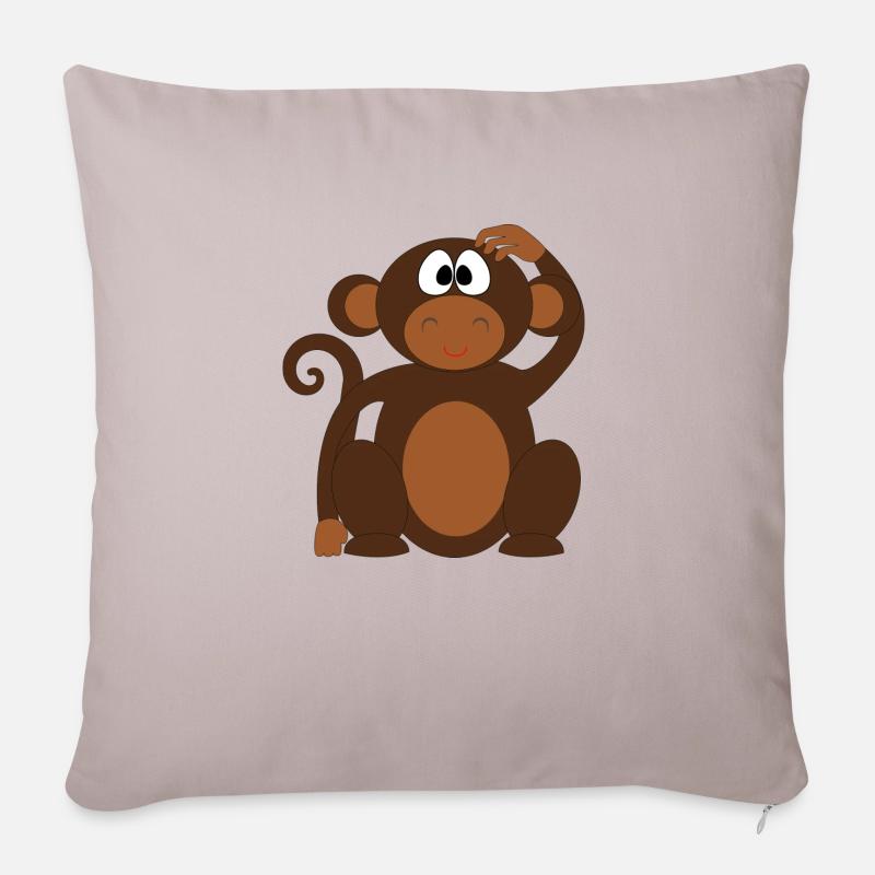Affe - Sofakissenbezug 45 x 45 cm - helles Taupe