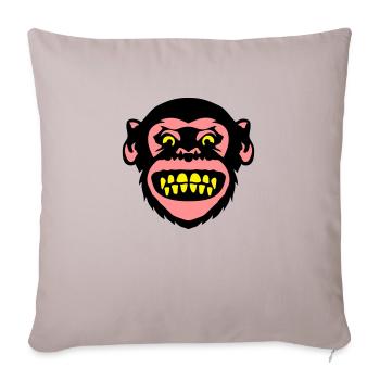 monkey monkey grimace 8 - Sofa pillowcase 17,3'' x 17,3'' (45 x 45 cm) - light taupe - Front