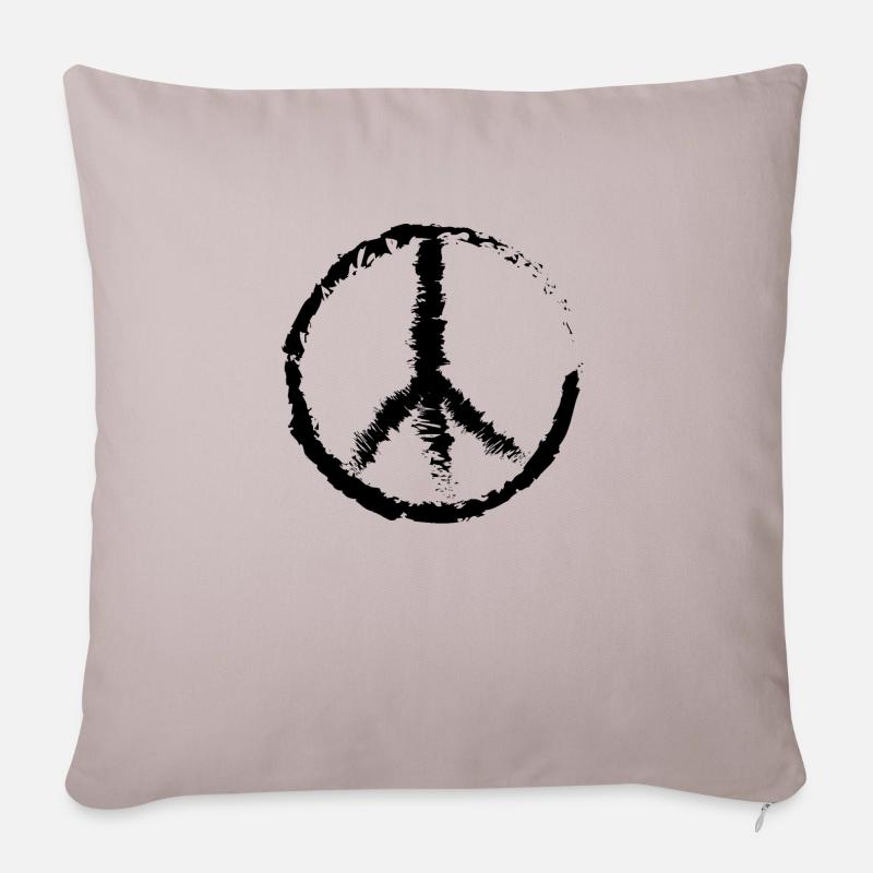 Peace - Sofakissenbezug 45 x 45 cm - helles Taupe