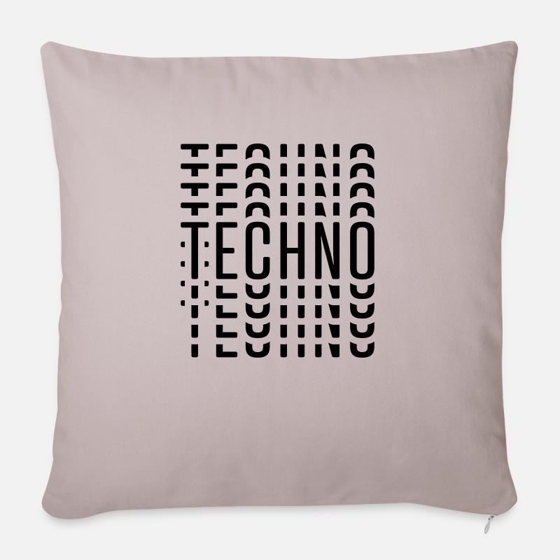 TECHNO TECHNO TECHNO - Sofakissenbezug 45 x 45 cm - helles Taupe