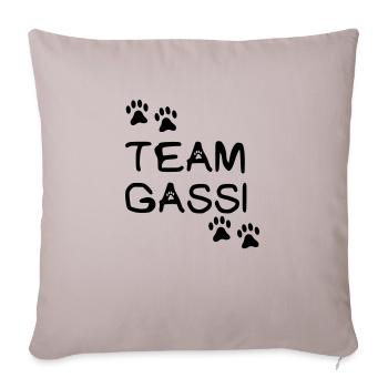 team_gassi_01 - Sofakissenbezug 45 x 45 cm - helles Taupe - Vorne