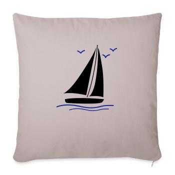 voilier 02 - Housse de coussin décorative 45 x 45 cm - taupe clair - Devant
