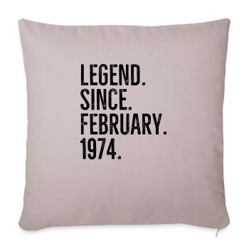 Legend Since February 1974 - Sofa pillowcase 17,3'' x 17,3'' (45 x 45 cm) - light taupe - Front