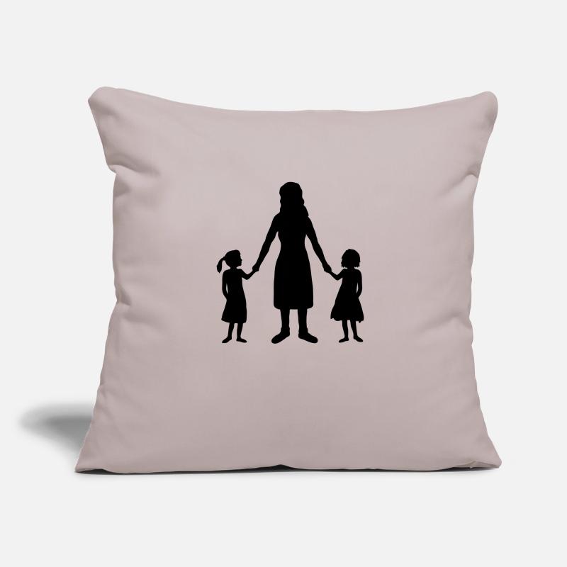 Silhouette 2 Töchter Mutter Sofakissenbezug 45 x 45 cm