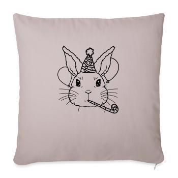 Rabbit Tröte Party Hat Birthday Child - Sofa pillowcase 17,3'' x 17,3'' (45 x 45 cm) - light taupe - Front