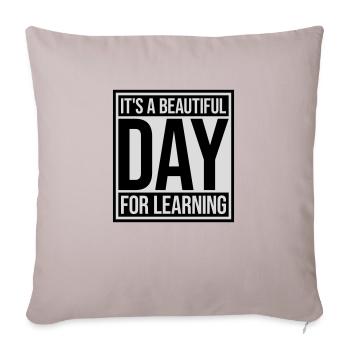 beautiful day for learning - Sofa pillowcase 17,3'' x 17,3'' (45 x 45 cm) - light taupe - Front