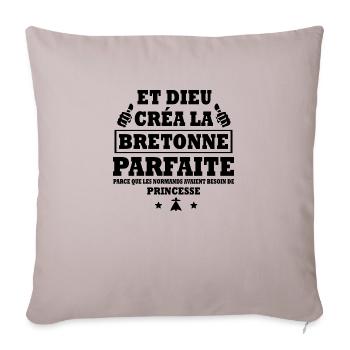 dieu créa la bretonne parfaite - Housse de coussin décorative 45 x 45 cm - taupe clair - Devant