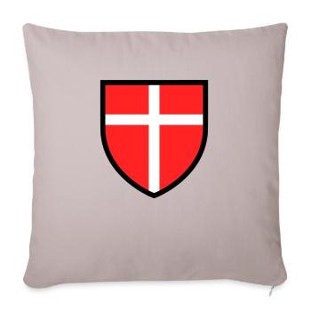 Blason croix blanche sur fond rouge - Housse de coussin décorative 45 x 45 cm - taupe clair - Devant