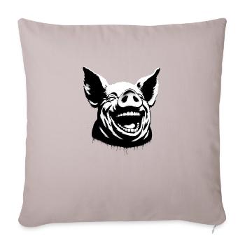 Laughing Pig - Sofa pillowcase 17,3'' x 17,3'' (45 x 45 cm) - light taupe - Front