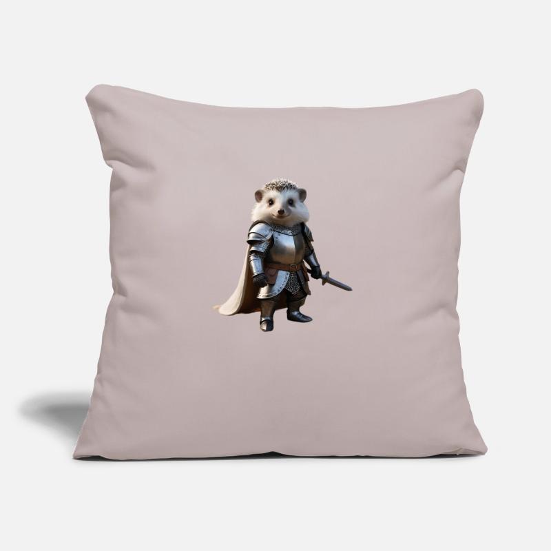 hérisson chevalier épée 2 Housse de coussin décorative 45 x 45 cm