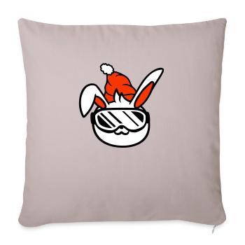 Bunny Ski Goggles Ski Bunny Skiing Ski Goggles Cap - Sofa pillowcase 17,3'' x 17,3'' (45 x 45 cm) - light taupe - Front