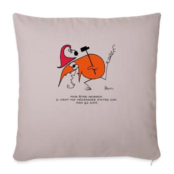 Pour être heureux... - Housse de coussin décorative 45 x 45 cm - taupe clair - Devant