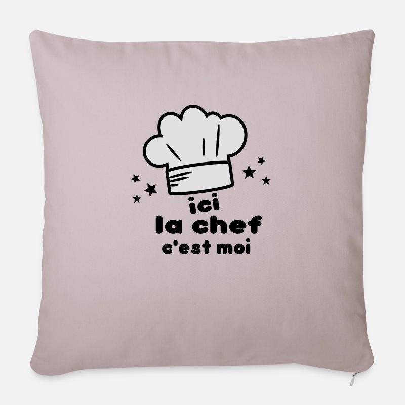 c'est moi(la chef) - Housse de coussin décorative 45 x 45 cm - taupe clair