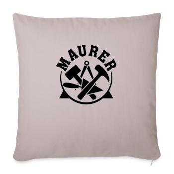 Maurer Zunftzeichen Zunft Straßenbau Hausbau Bau - Sofakissenbezug 45 x 45 cm - helles Taupe - Vorne