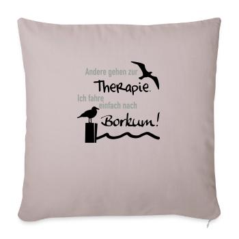 Therapie Borkum - Sofakissenbezug 45 x 45 cm - helles Taupe - Vorne