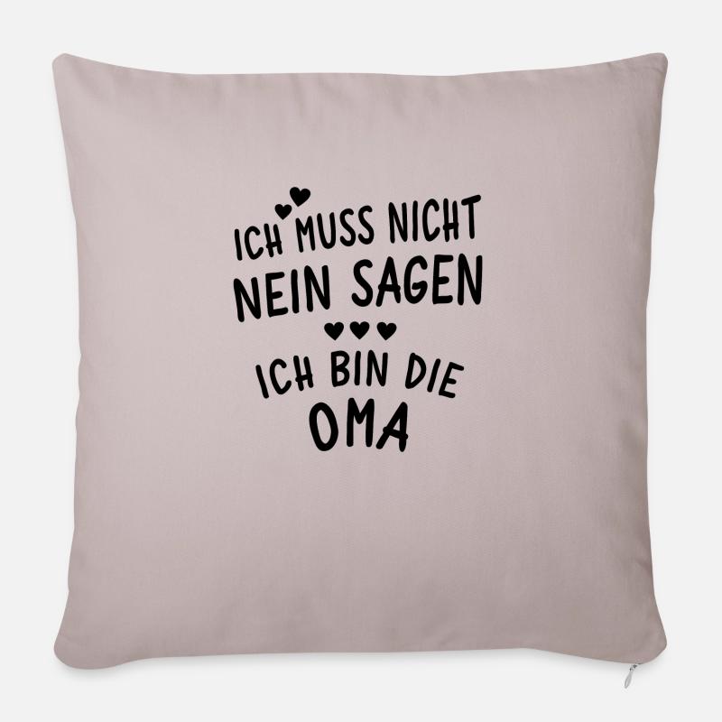 Ich bin die Oma - Sofakissenbezug 45 x 45 cm - helles Taupe