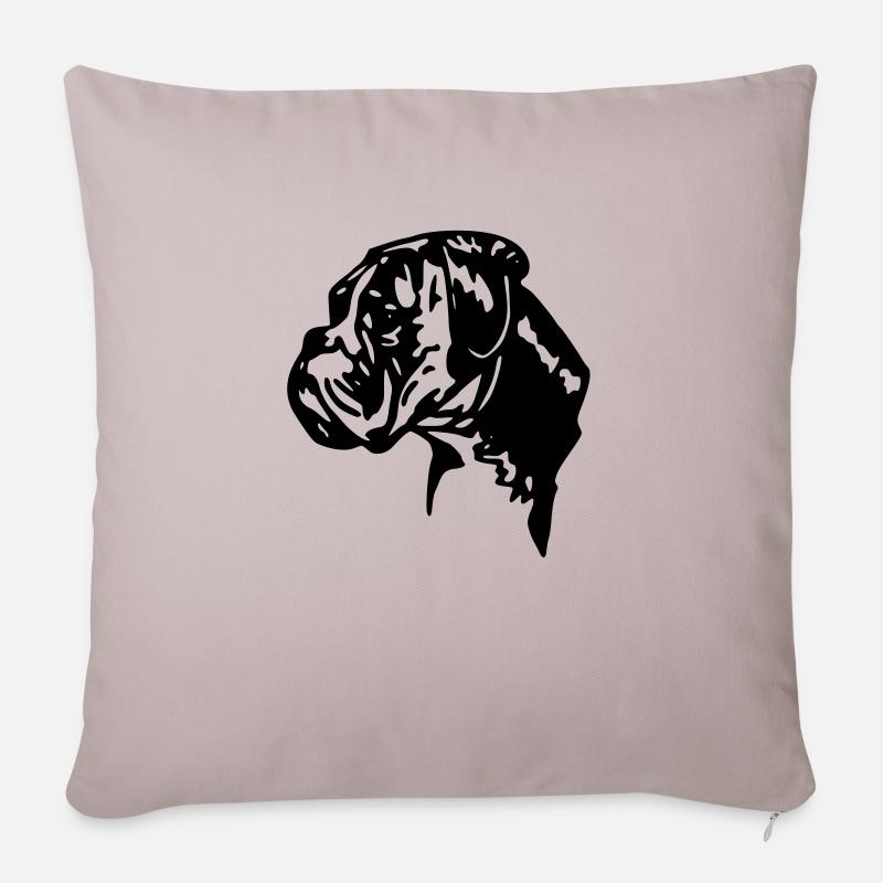 boxer hund - Sofakissenbezug 45 x 45 cm - helles Taupe