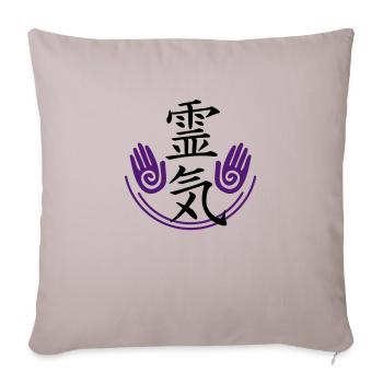 Reiki - Energy - Sofakissenbezug 45 x 45 cm - helles Taupe - Vorne
